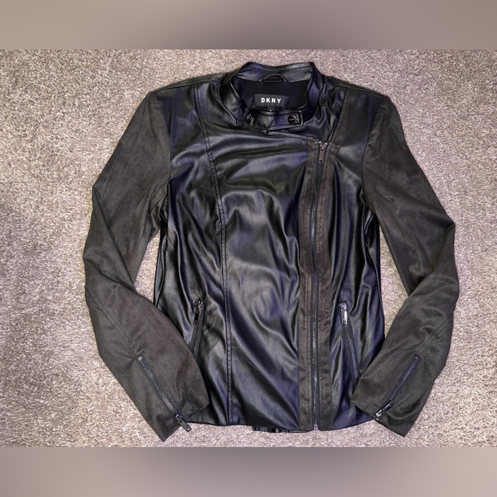 DKNY Women’s Faux Black Leather Jacket